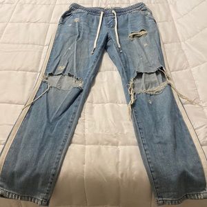 Garage Women’s Skinny Jeans With Rips Size Small Light Blue